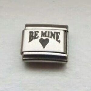 Be Mine heart laser 9mm stainless steel italian charm bracelet link new